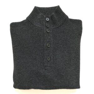 Neiman Marcus Cashmere Pullover Sweater Mens XL Gray Long Sleeve Mock Neck Knit